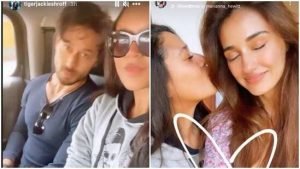 Disha Patani gets a kiss from Tiger Shroff's sister Krishna on their day out. See pics