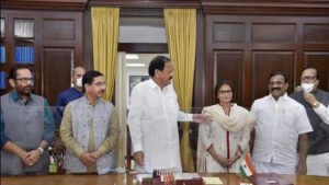 S Selvaganapathy, Sushmita Dev take oath as Rajya Sabha members