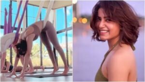 Samantha Ruth Prabhu aces Downward Dog pose during Aerial Yoga class in Bali. Read benefits for midweek motivation