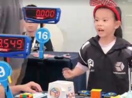 Six-year-old Chinese girl sets women’s Rubik’s Cube speed record
